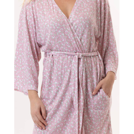 Kimono  en viscose CALISSON 960 Rose | Lingerie le Chat