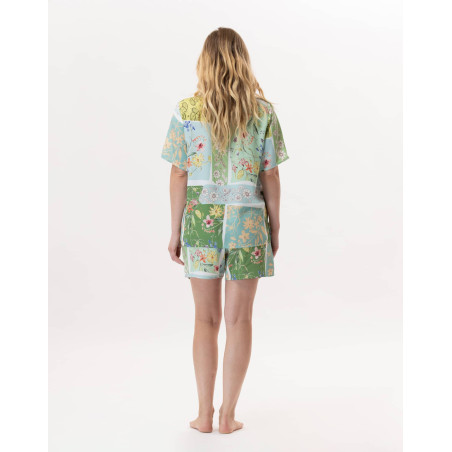 Pyjama short en viscose ESTEREL 900 Vert d'eau | Lingerie le Chat