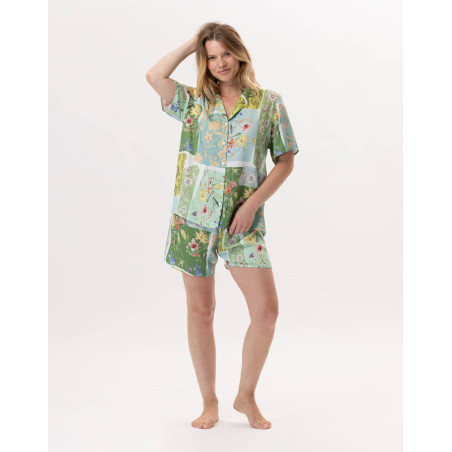 Pyjama short en viscose ESTEREL 900 Vert d'eau | Lingerie le Chat