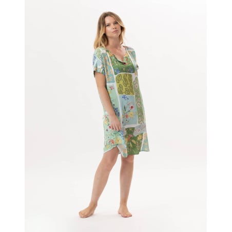 Viscose Nightdress ESTEREL 901 Water green | Lingerie le Chat