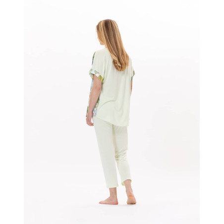 Pyjama en coton ESTEREL 902 Vert d'eau | Lingerie le Chat