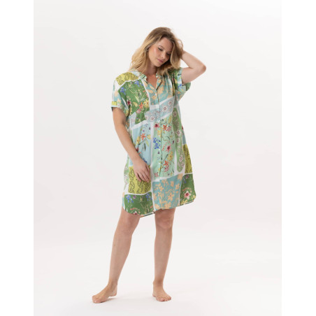 Viscose nightshirt ESTEREL 905 Water green | Lingerie le Chat