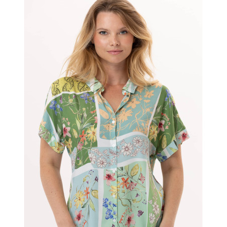 Viscose nightshirt ESTEREL 905 Water green | Lingerie le Chat