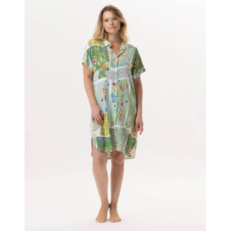 Viscose nightshirt ESTEREL 905 Water green | Lingerie le Chat