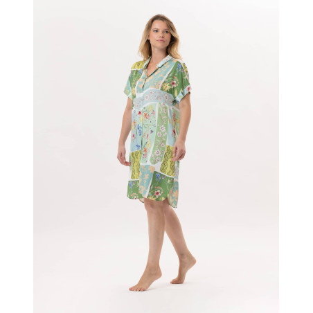 Viscose nightshirt ESTEREL 905 Water green | Lingerie le Chat