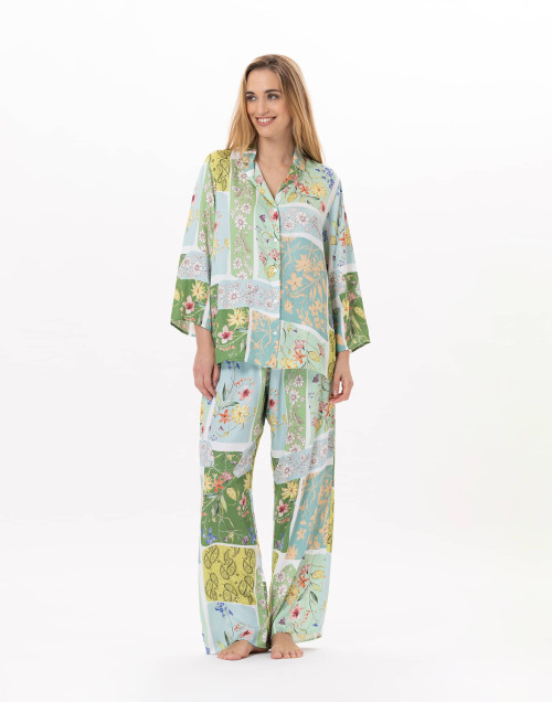 Pyjama boutonné en viscose ESTEREL 906 Vert d'eau | Lingerie le Chat