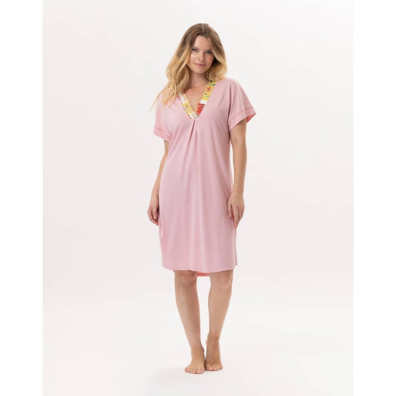 Chemise de nuit en coton ESTEREL 921 Rose | Lingerie le Chat