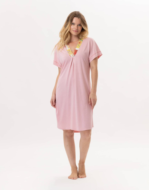 Chemise de nuit en coton ESTEREL 921 Rose | Lingerie le Chat