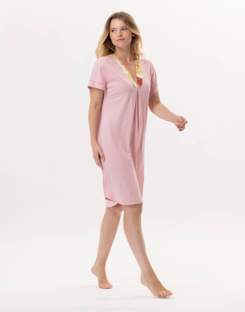 Chemise de nuit en coton ESTEREL 921 Rose