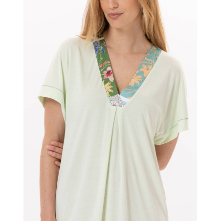 Cotton Nightdress ESTEREL 921 Water green | Lingerie le Chat