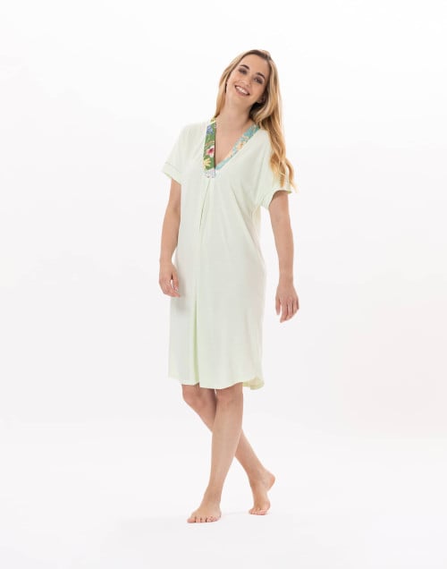 Chemise de nuit en coton ESTEREL 921 Vert d'eau