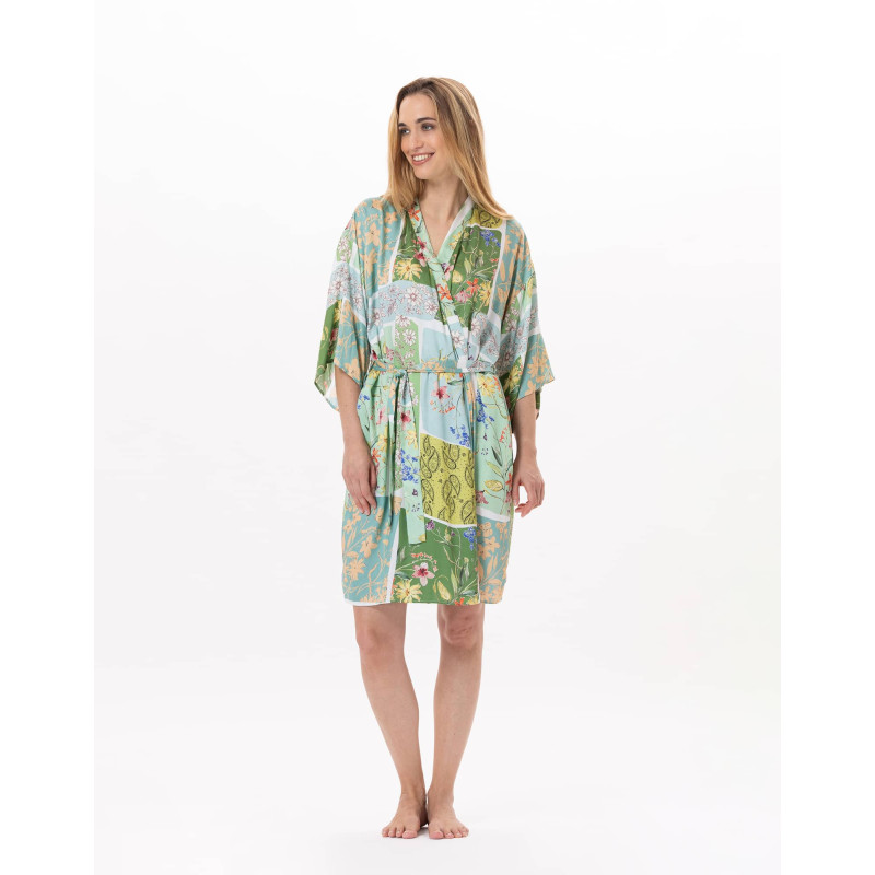 Kimono  en viscose ESTEREL 960 Vert d'eau | Lingerie le Chat