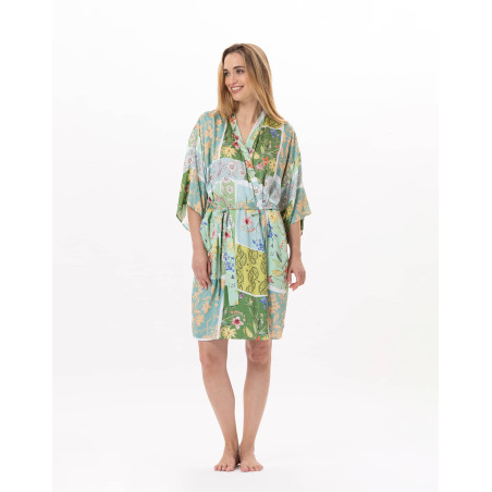 Kimono  en viscose ESTEREL 960 Vert d'eau | Lingerie le Chat