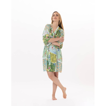 Kimono  en viscose ESTEREL 960 Vert d'eau | Lingerie le Chat