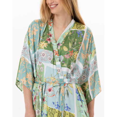 Kimono  en viscose ESTEREL 960 Vert d'eau | Lingerie le Chat