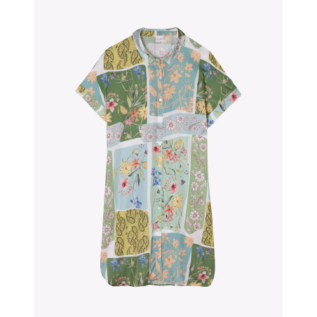 Viscose nightshirt ESTEREL 905 Water green | Lingerie le Chat