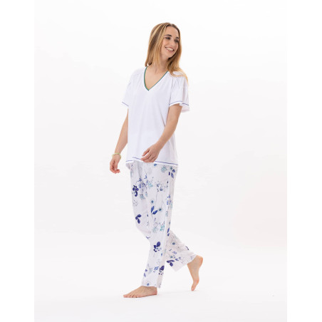 Pyjama VALENSOLE 902 White/Multico | Lingerie le Chat