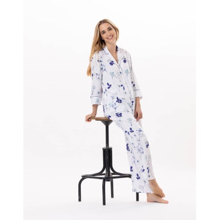 Pyjama boutonné en viscose VALENSOLE 906 Multico | Lingerie le Chat