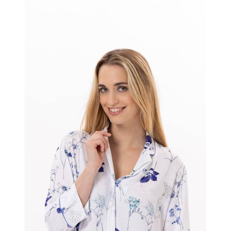 Pyjama boutonné en viscose VALENSOLE 906 Multico | Lingerie le Chat