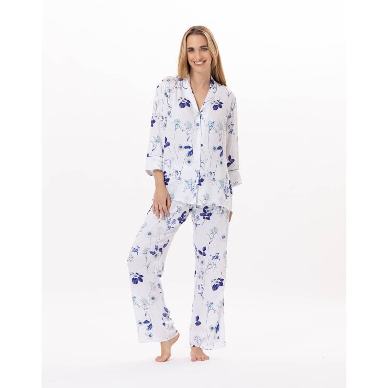 Pyjama boutonné en viscose VALENSOLE 906 Multico | Lingerie le Chat