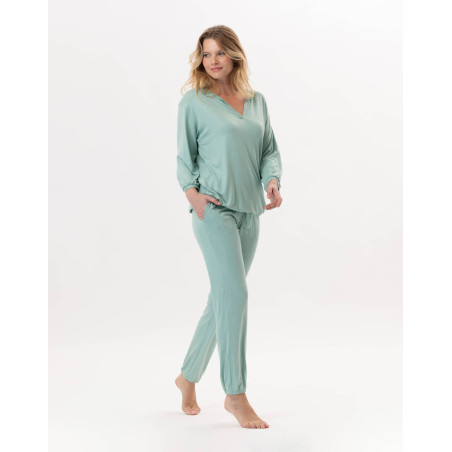 Viscose Loungewear set RAMATUELLE 902 Water green | Lingerie le Chat