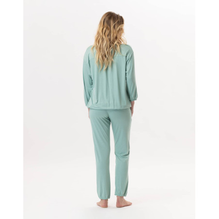 Viscose Loungewear set RAMATUELLE 902 Water green | Lingerie le Chat