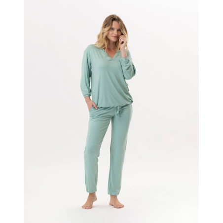 Viscose Loungewear set RAMATUELLE 902 Water green | Lingerie le Chat