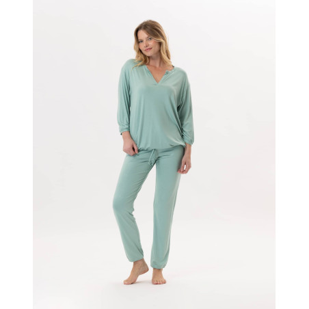 Viscose Loungewear set RAMATUELLE 902 Water green | Lingerie le Chat