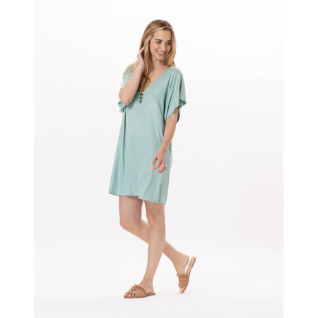 Kaftan en viscose RAMATUELLE 940 Vert d'eau | Lingerie le Chat