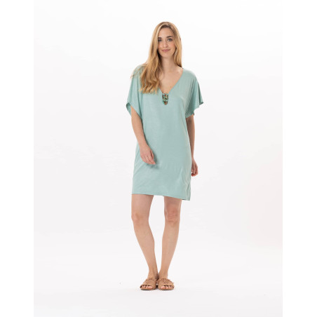 Kaftan en viscose RAMATUELLE 940 Vert d'eau | Lingerie le Chat