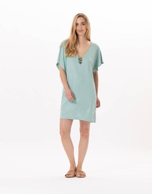 Kaftan en viscose RAMATUELLE 940 Vert d'eau | Lingerie le Chat